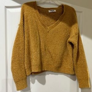 Double Zero mustard color fuzzy sweater